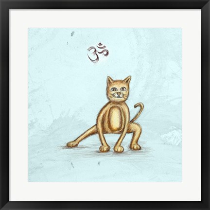 Framed Yoga Cat I Print