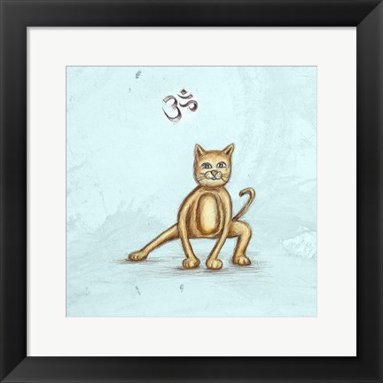 Framed Yoga Cat I Print