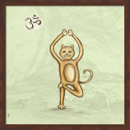 Framed Yoga Cat III Print