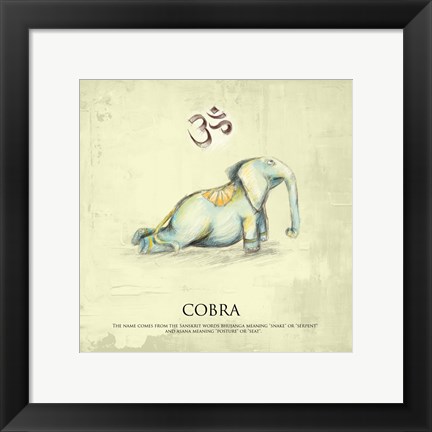 Framed Elephant Yoga, Cobra Pose Print