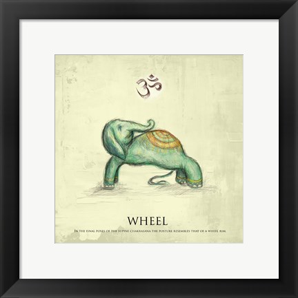 Framed Elephant Yoga, Wheel Pose Print