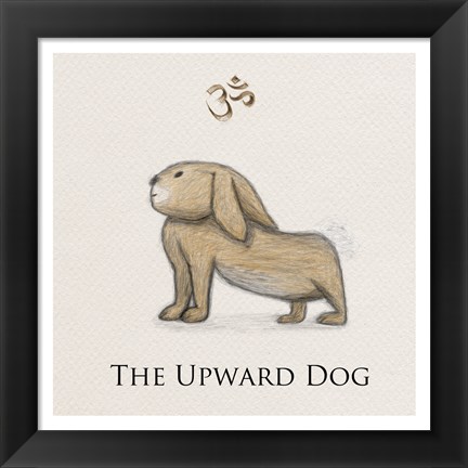 Framed Bunny Yoga,  Upward Dog Pose Print