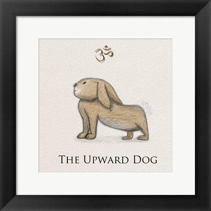 Framed Bunny Yoga,  Upward Dog Pose Print