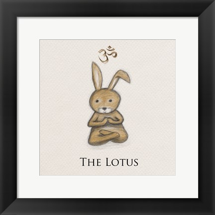 Framed Bunny Yoga, The Lotus Pose Print