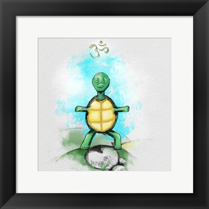 Framed Yoga Turtle I Print