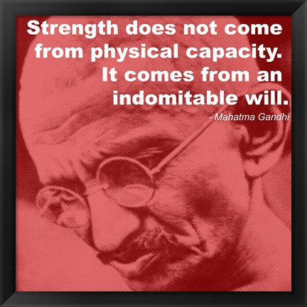 Framed Gandhi - Strength Quote Print