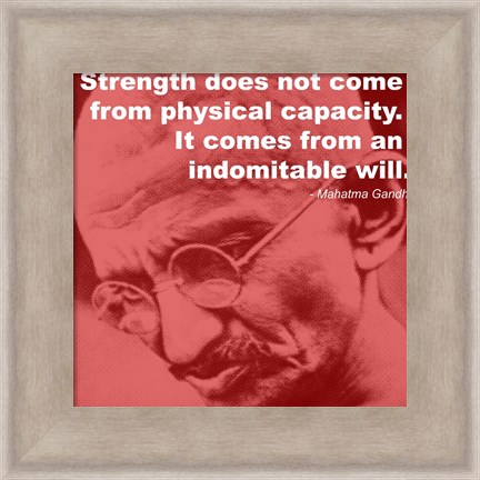 Framed Gandhi - Strength Quote Print