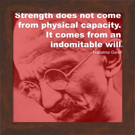 Framed Gandhi - Strength Quote Print