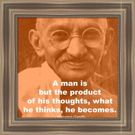 Framed Gandhi - Thoughts Quote Print