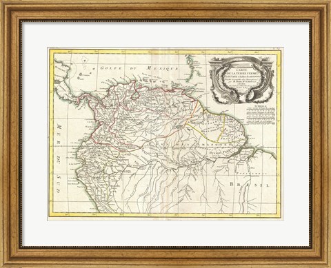 Framed 1771 Bonne Map of Tierra Firma Print