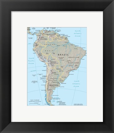 Framed South America Print