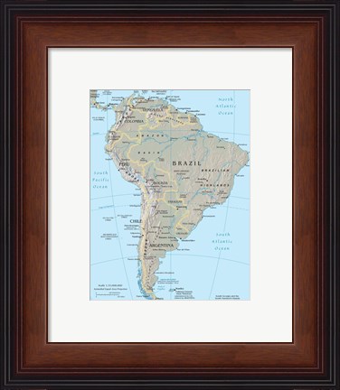 Framed South America Print