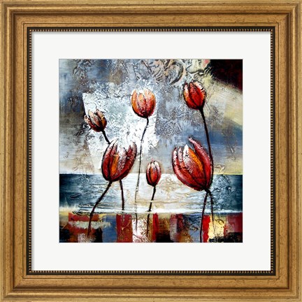 Framed Abstract Flowers Print