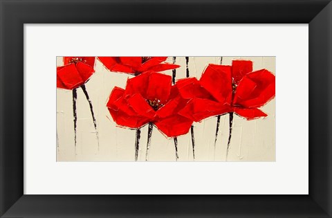 Framed Abstract Red Poppies Print