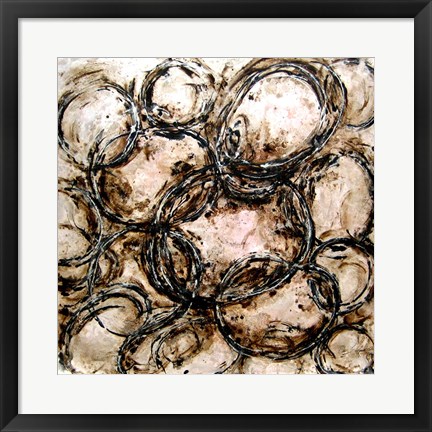 Framed Abstract Circles I Print