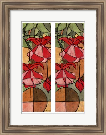Framed 2-Up Stain Glass Floral II Print