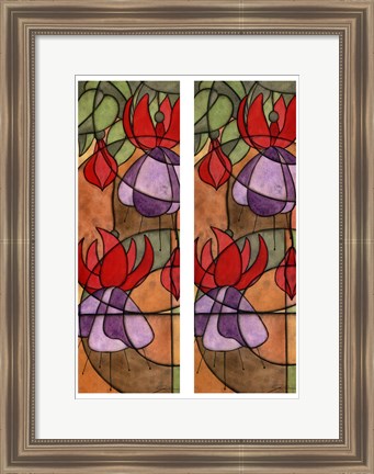 Framed 2-Up Stain Glass Floral III Print