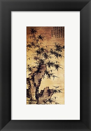 Framed Xia Chang-Bamboo and Stone Print