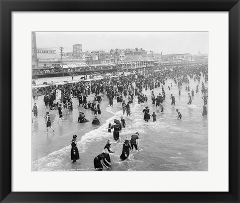 Framed Beach at Atlantic City Print