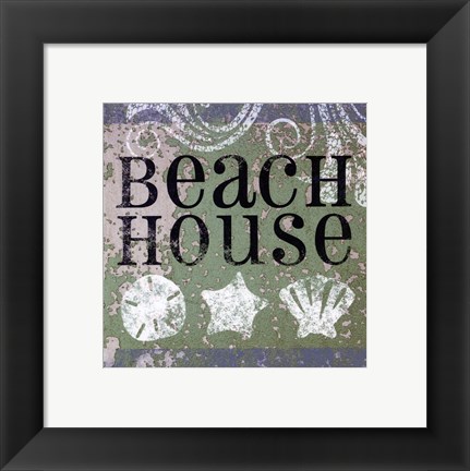 Framed Beach Signs I Print