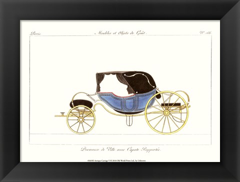 Framed Antique Carriage V Print