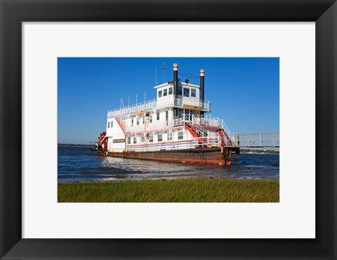 Framed Paddle Steamer on Lakes Bay, Atlantic City, New Jersey, USA Print