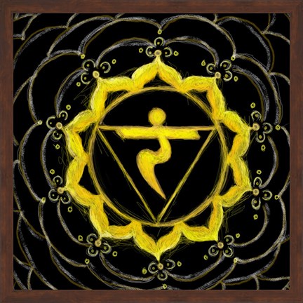 Framed Manipura - Solar Plexus Chakra, Sparkling Jewel Print