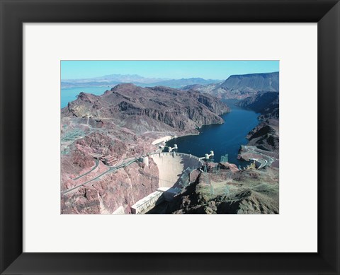 Framed Hoover Dam aerial view Print