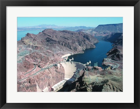 Framed Hoover Dam aerial view Print