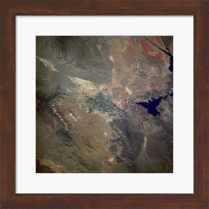 Framed Las Vegas viewed from space Print