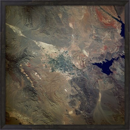 Framed Las Vegas viewed from space Print