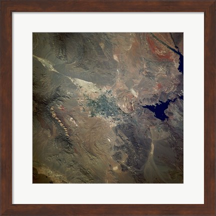 Framed Las Vegas viewed from space Print