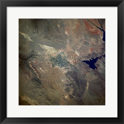 Framed Las Vegas viewed from space Print