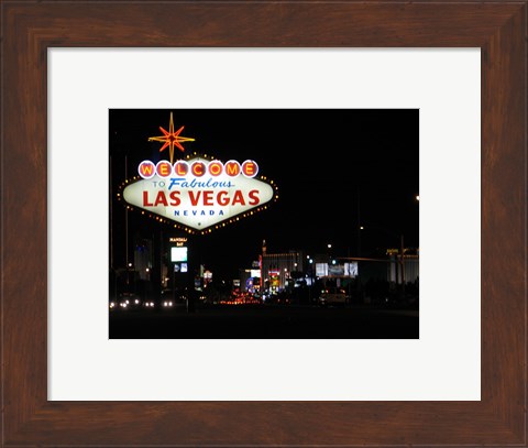 Framed Welcome To Vegas sign Print