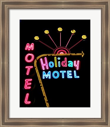 Framed Holiday Motel, Las Vegas, Nevada Print