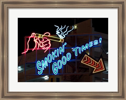 Framed Old Motels and Historic Neon Art, Las Vegas Print