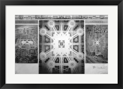 Framed Proposed drawing for Independence Square, Washington Memorial III Print