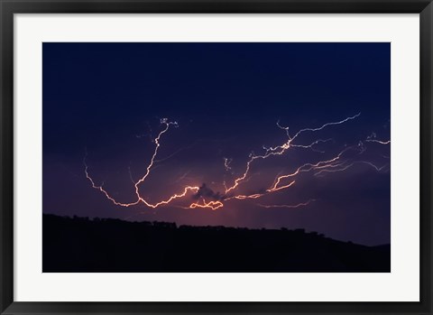 Framed Cloud to cloud lightning strike Print