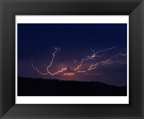 Framed Cloud to cloud lightning strike Print