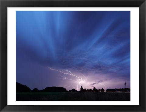 Framed Lightning strike Germany Print