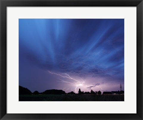 Framed Lightning strike Germany Print