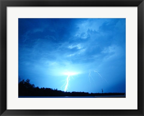 Framed Lightning Over Edson Print