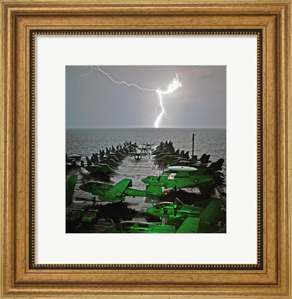 Framed USS Lincoln Lightning Print