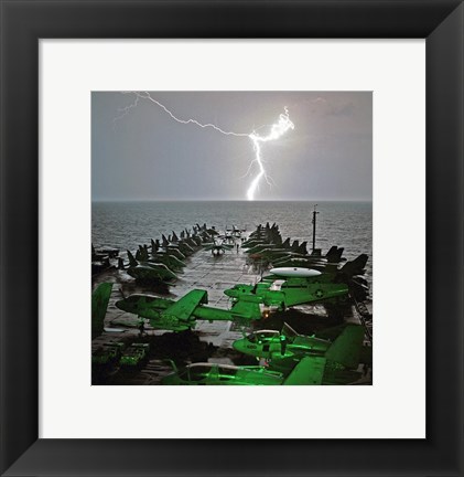 Framed USS Lincoln Lightning Print