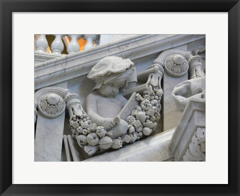 Framed Library of congress architecture detail child reading Print