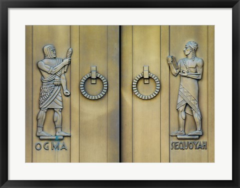 Framed Ogma and Sequoyah, Library of Congress John Adams Building Print