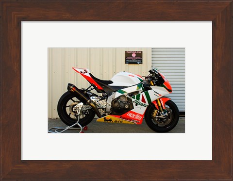 Framed Aprilia RSV4 Works Factory Race Bike Print