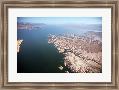 Framed Aerial view, Lake Mead near Las Vegas, Nevada and the Grand Canyon Print