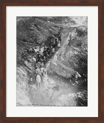 Framed Col. Roosevelt&#39;s party descending Bright Angel Trail Print