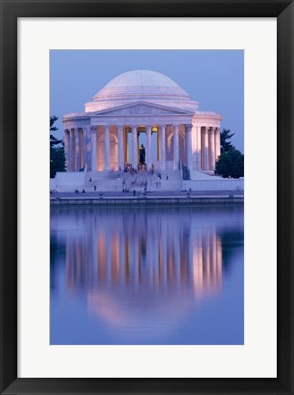 Framed Jefferson Memorial Reflection At Dusk, Washington, D.C., USA Print